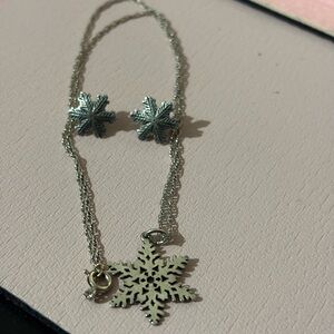 RETIRED JAMES AVERY ASPEN Snowflake Earrings and Snowflake Necklace Bundle